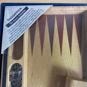 The Classic Collection Backgammon Wood Case Game Board